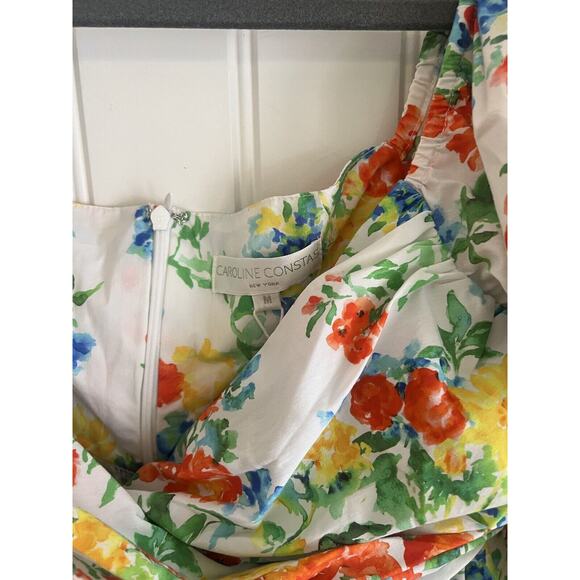 NWT New Caroline Constas Brie Top in White Summer Floral Sz M - Picture 3 of 7